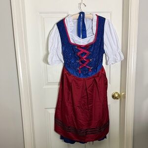 New! Never worn! Oktoberfest dress dirndl blue and red!